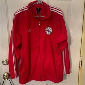 Adidas Kids Red Full-Zip 76ers jacket